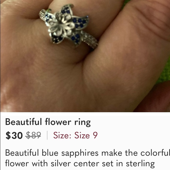 Blue sapphire flower - Picture 2 of 4